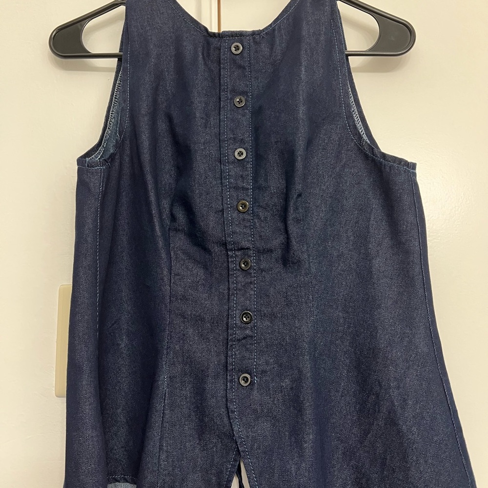 Denim Sleeveless Top with Bows - Picture 3 of 4